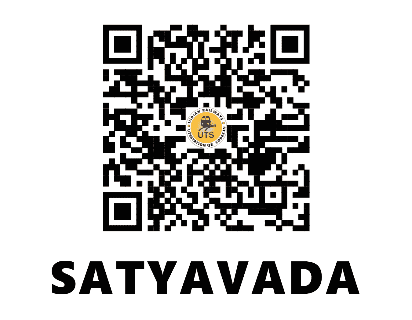 UTS QR Code for SATYAVADA - STVA (SC - ANDHRA PRADESH)